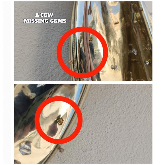 LENA BERISHA Metallic Gold Corset Couture Dress with Gemstone Detail - Picture 14 of 14